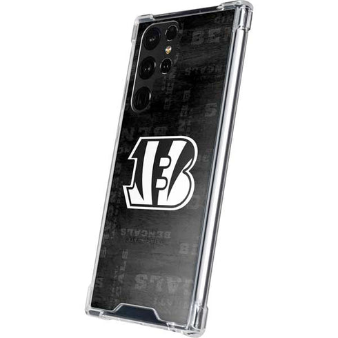 NFL Cincinnati Bengals Black & White Galaxy S22 Ultra Clear Case