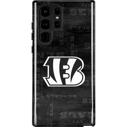 NFL Cincinnati Bengals Black & White Galaxy S22 Ultra Pro Case