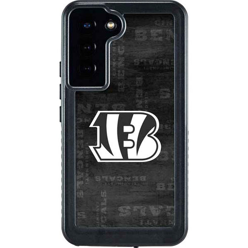 NFL Cincinnati Bengals Black & White Galaxy S23 Plus Waterproof Case