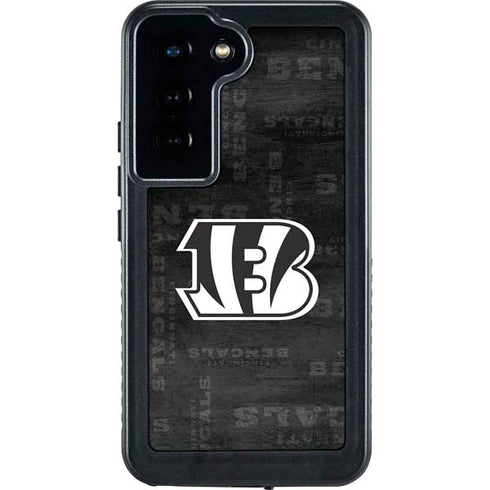 NFL Cincinnati Bengals Black & White Galaxy S23 Waterproof Case