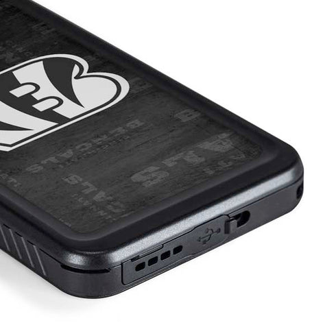 NFL Cincinnati Bengals Black & White Galaxy S23 Waterproof Case