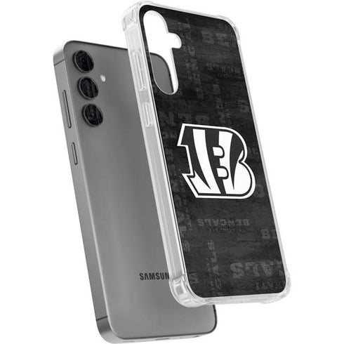 NFL Cincinnati Bengals Black & White Galaxy S24 Plus Clear Case