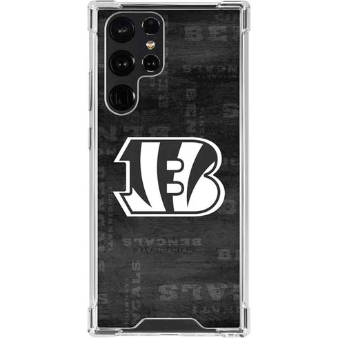 NFL Cincinnati Bengals Black & White Galaxy S24 Ultra Clear Case