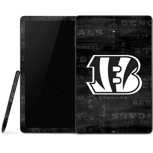 NFL Cincinnati Bengals Black & White Samsung Galaxy Tab Skin