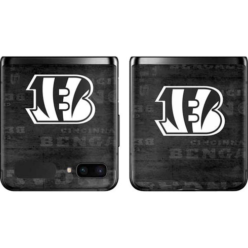 NFL Cincinnati Bengals Black & White Galaxy Z Flip Skin