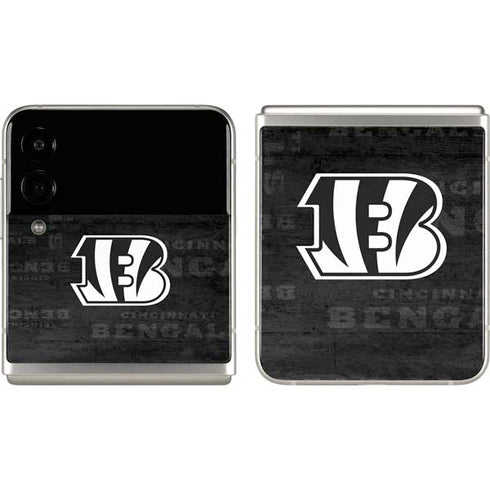 NFL Cincinnati Bengals Black & White Galaxy Z Flip3 5G Skin