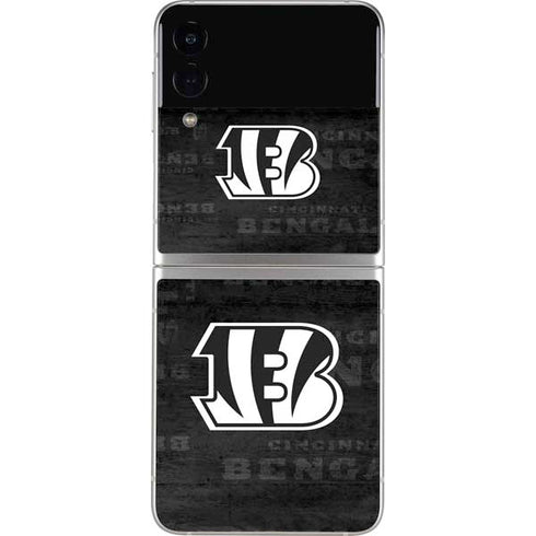 NFL Cincinnati Bengals Black & White Galaxy Z Flip3 5G Skin
