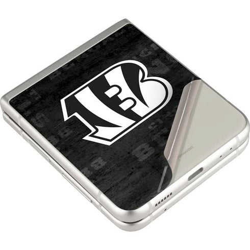 NFL Cincinnati Bengals Black & White Galaxy Z Flip3 5G Skin
