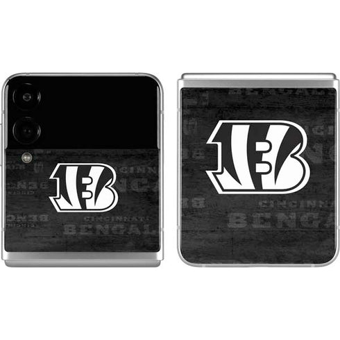 NFL Cincinnati Bengals Black & White Galaxy Z Flip4 5G Skin