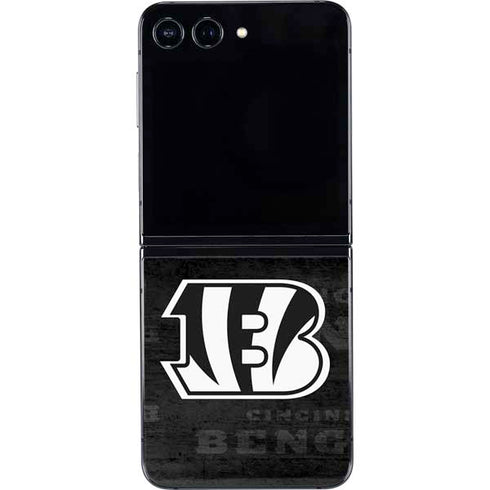 NFL Cincinnati Bengals Black & White Galaxy Z Flip5 5G Skin