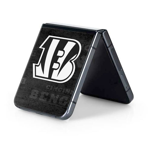 NFL Cincinnati Bengals Black & White Galaxy Z Flip5 5G Skin