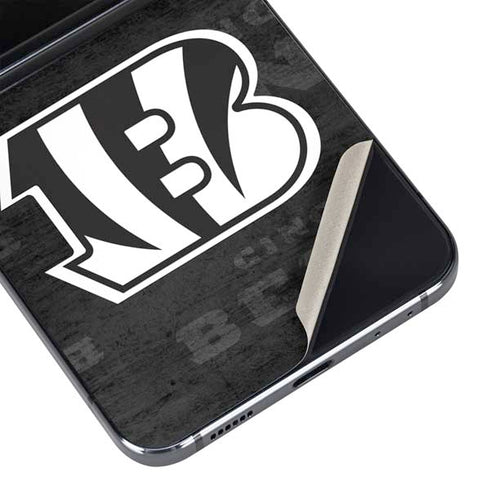 NFL Cincinnati Bengals Black & White Galaxy Z Flip5 5G Skin