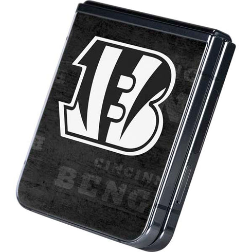 NFL Cincinnati Bengals Black & White Galaxy Z Flip5 5G Skin