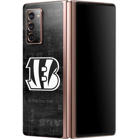 NFL Cincinnati Bengals Black & White Galaxy Z Fold2 5G Skin