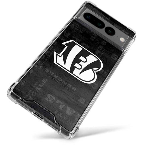 NFL Cincinnati Bengals Black & White Google Pixel 7 Pro Clear Case