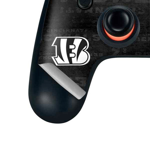 NFL Cincinnati Bengals Black & White Google Stadia Controller Skin