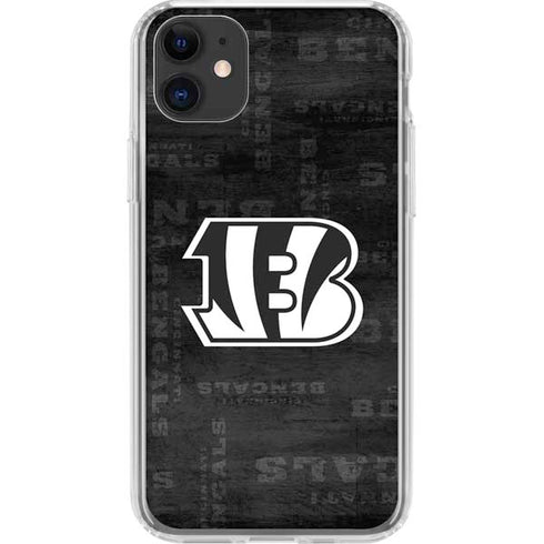 NFL Cincinnati Bengals Black & White iPhone 11 Clear Case