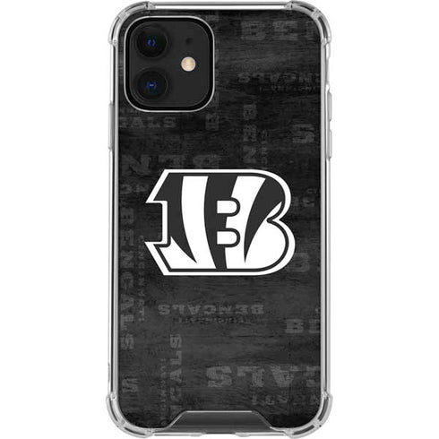 NFL Cincinnati Bengals Black & White iPhone 12 Clear Case