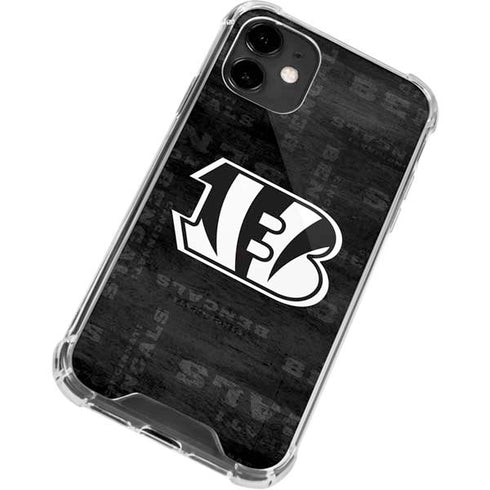 NFL Cincinnati Bengals Black & White iPhone 12 Clear Case