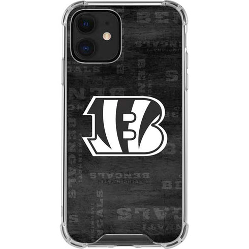 NFL Cincinnati Bengals Black & White iPhone 12 Mini Clear Case