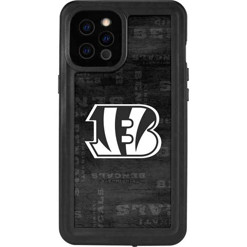 NFL Cincinnati Bengals Black & White iPhone 12 Pro Max Waterproof Case
