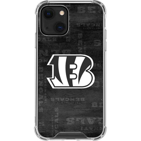 NFL Cincinnati Bengals Black & White iPhone 13 Mini Clear Case