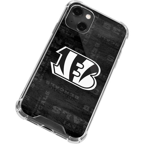 NFL Cincinnati Bengals Black & White iPhone 13 Mini Clear Case
