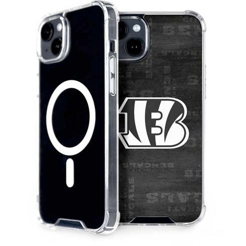 NFL Cincinnati Bengals Black & White iPhone 15 Plus MagSafe Case