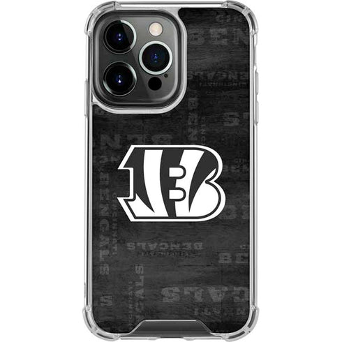 NFL Cincinnati Bengals Black & White iPhone 15 Pro Clear Case