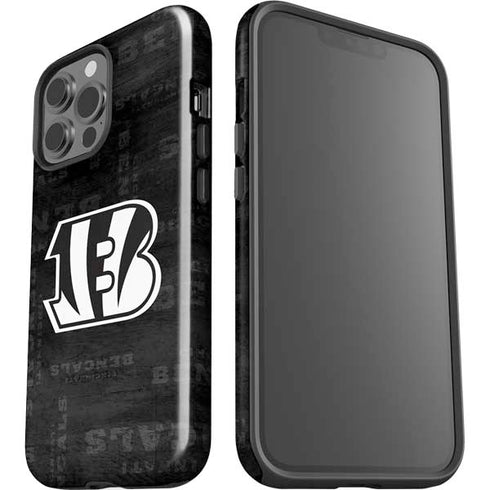 NFL Cincinnati Bengals Black & White iPhone 15 Pro Max Impact Case