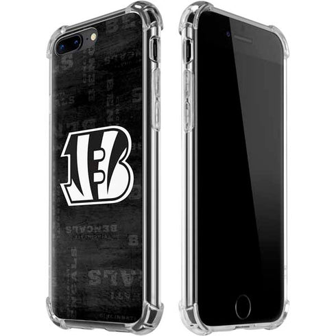 NFL Cincinnati Bengals Black & White iPhone 7/8 Plus Clear Case