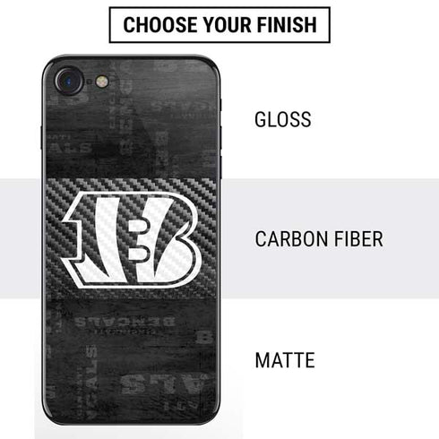 NFL Cincinnati Bengals Black & White iPhone SE (2nd & 3rd Gen) Skin