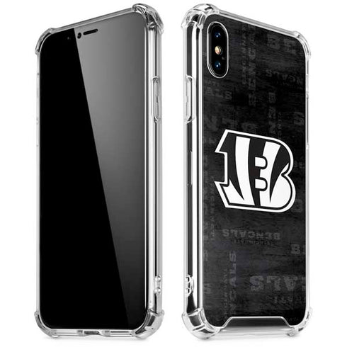 NFL Cincinnati Bengals Black & White iPhone XS Max Clear Case