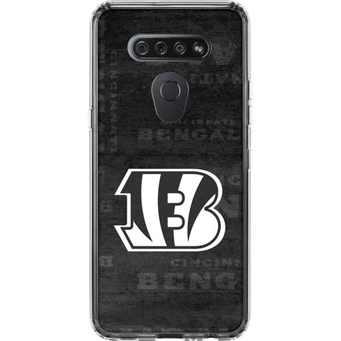 NFL Cincinnati Bengals Black & White LG K51/Q51 Clear Case