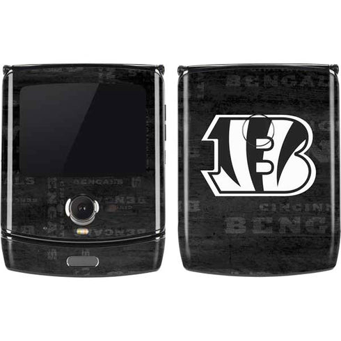 NFL Cincinnati Bengals Black & White Motorola RAZR Skin