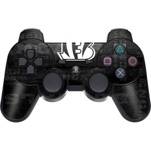 NFL Cincinnati Bengals Black & White PS3 Dual Shock wireless controller Skin