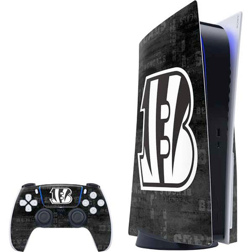 NFL Cincinnati Bengals Black & White PS5 Bundle Skin