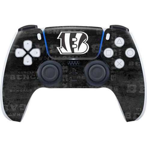 NFL Cincinnati Bengals Black & White PS5 Controller Skin