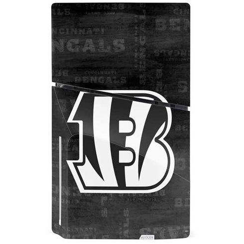 NFL Cincinnati Bengals Black & White PS5 Slim Disk Bundle Skin