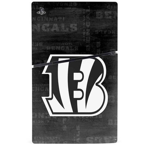 NFL Cincinnati Bengals Black & White PS5 Slim Disk Console Skin