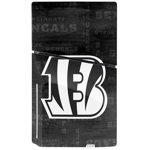 NFL Cincinnati Bengals Black & White PS5 Slim Disk Console Skin