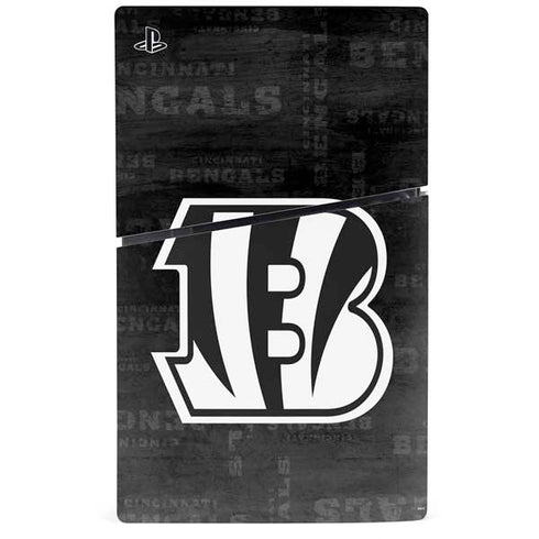 NFL Cincinnati Bengals Black & White PS5 Slim Digital Edition Console Skin