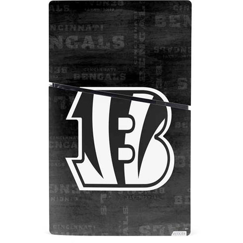 NFL Cincinnati Bengals Black & White PS5 Slim Digital Edition Console Skin
