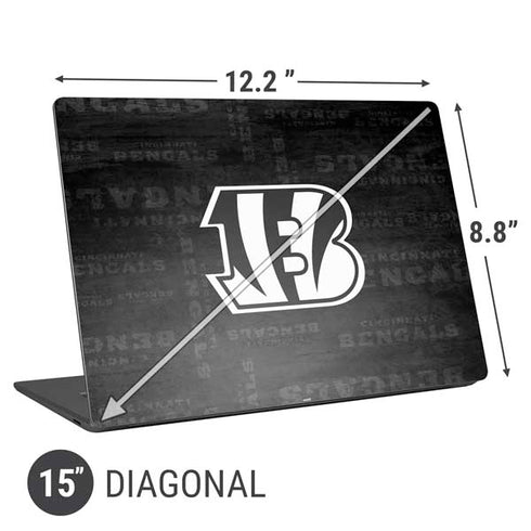 NFL Cincinnati Bengals Black & White Universal Laptop 15in (12.2 x 8.8in) Skin