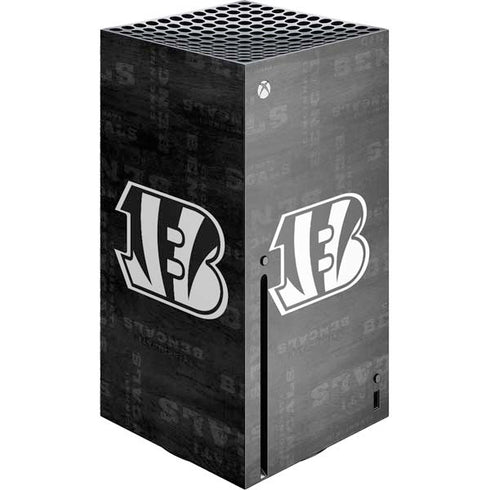 NFL Cincinnati Bengals Black & White Xbox Series X Console Skin