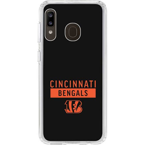 NFL Cincinnati Bengals Black Performance Series Galaxy A20 Clear Case