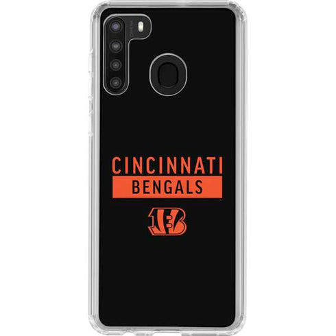 NFL Cincinnati Bengals Black Performance Series Galaxy A21 Clear Case