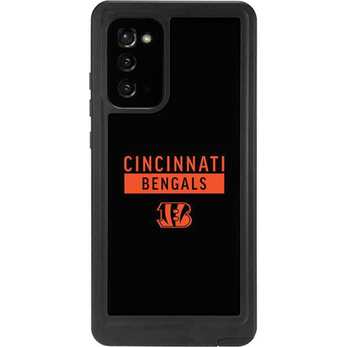 NFL Cincinnati Bengals Black Performance Series Galaxy Note20 5G Waterproof Case