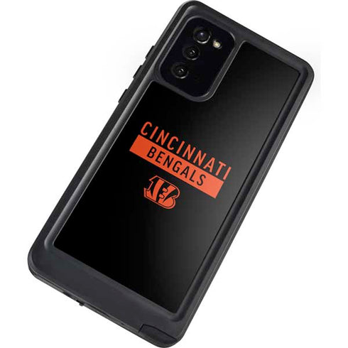 NFL Cincinnati Bengals Black Performance Series Galaxy Note20 5G Waterproof Case