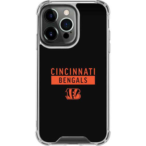 NFL Cincinnati Bengals Black Performance Series iPhone 15 Pro Clear Case